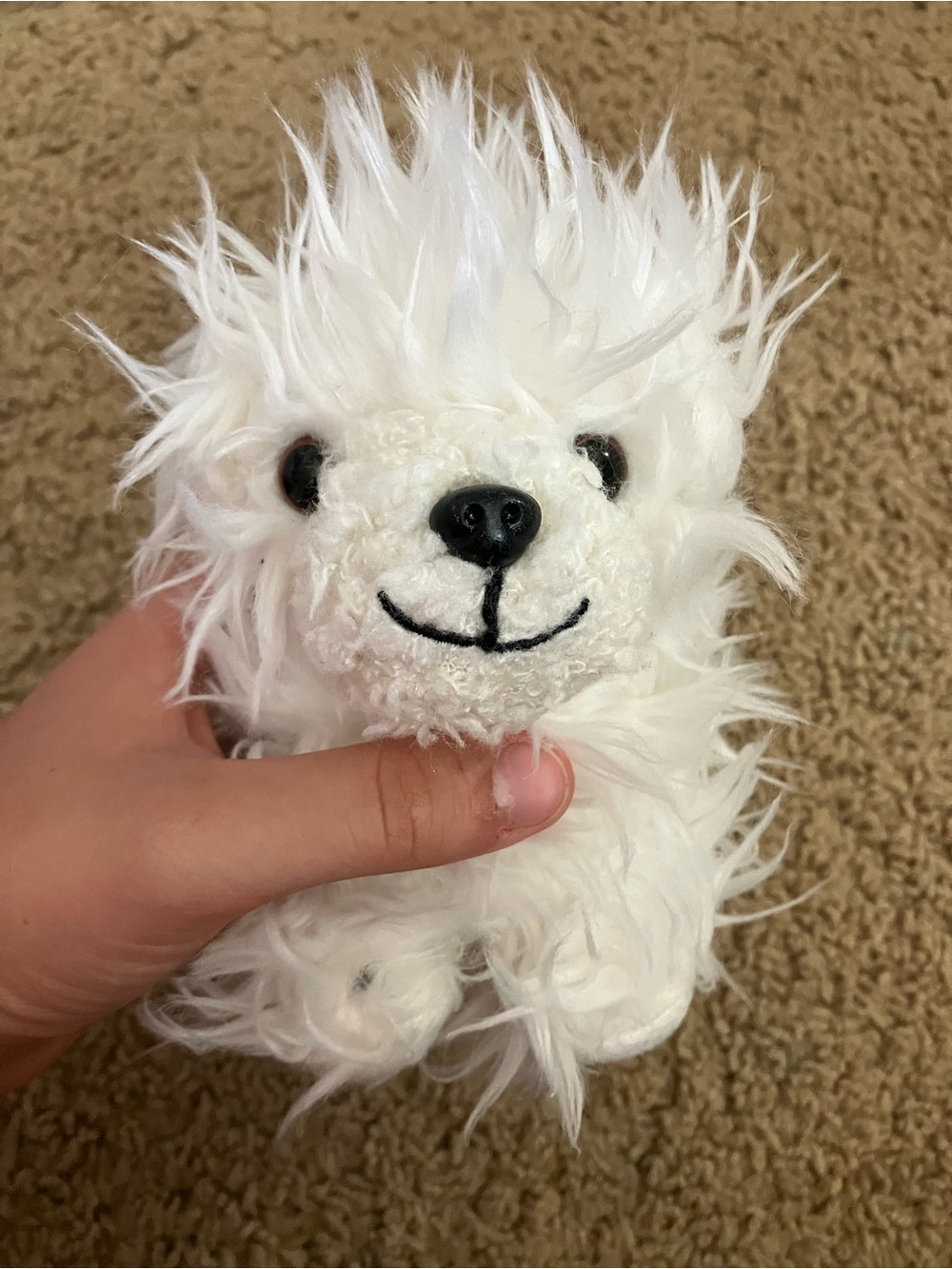 Battat white fluffy dog plush toy